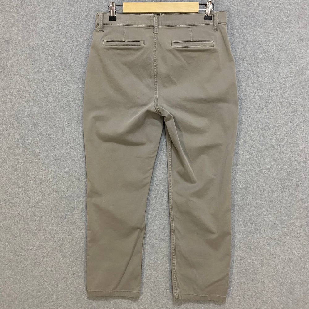 J CREW Womens 28 Chino Pants Gray Khaki Straight Casual Essential Stretch Cotton - Picture 2 of 8